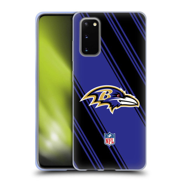 NFL Baltimore Ravens Artwork Stripes Soft Gel Case for Samsung Galaxy S20 / S20 5G