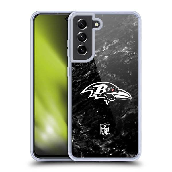 NFL Baltimore Ravens Artwork Marble Soft Gel Case for Samsung Galaxy S21 FE 5G