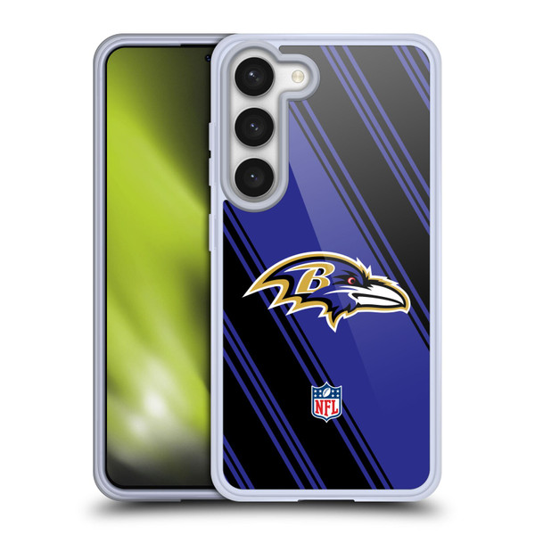 NFL Baltimore Ravens Artwork Stripes Soft Gel Case for Samsung Galaxy S23 5G