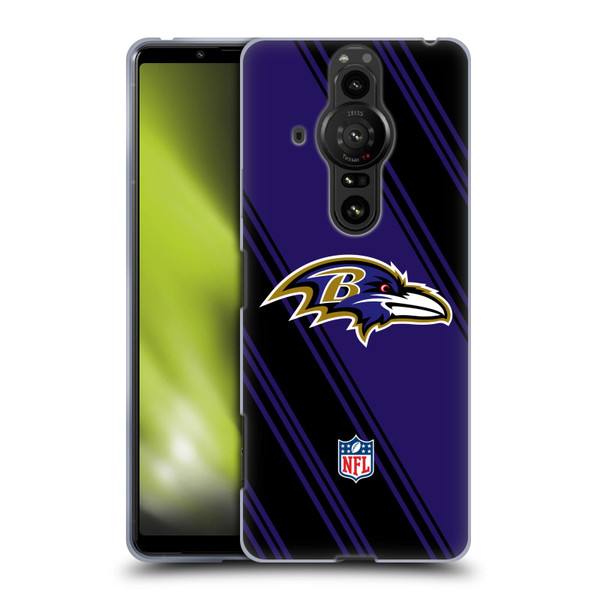 NFL Baltimore Ravens Artwork Stripes Soft Gel Case for Sony Xperia Pro-I