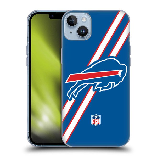 NFL Buffalo Bills Logo Stripes Soft Gel Case for Apple iPhone 14 Plus