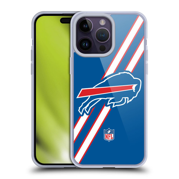 NFL Buffalo Bills Logo Stripes Soft Gel Case for Apple iPhone 14 Pro Max
