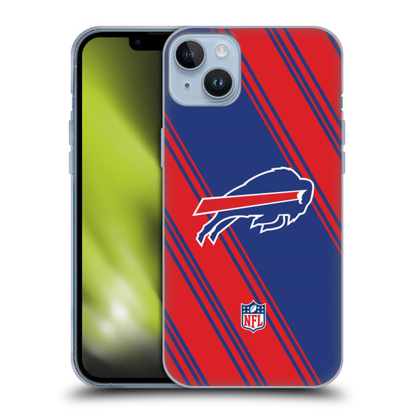NFL Buffalo Bills Artwork Stripes Soft Gel Case for Apple iPhone 14 Plus