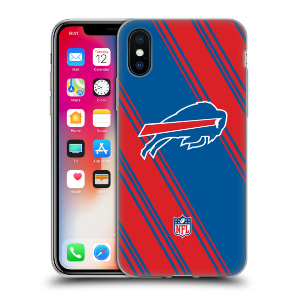 NFL Buffalo Bills Artwork Stripes Soft Gel Case for Apple iPhone X / iPhone XS