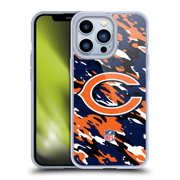 NFL Chicago Bears Logo Camou Soft Gel Case for Apple iPhone 13 Pro