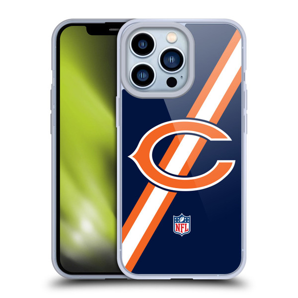 NFL Chicago Bears Logo Stripes Soft Gel Case for Apple iPhone 13 Pro