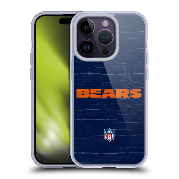 NFL Chicago Bears Logo Distressed Look Soft Gel Case for Apple iPhone 14 Pro