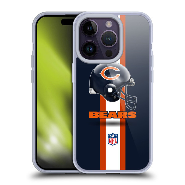 NFL Chicago Bears Logo Helmet Soft Gel Case for Apple iPhone 14 Pro