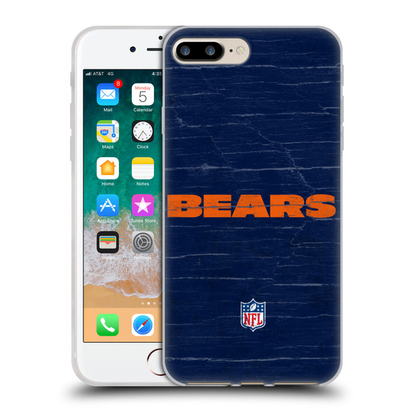 NFL Chicago Bears Logo Distressed Look Soft Gel Case for Apple iPhone 7 Plus / iPhone 8 Plus