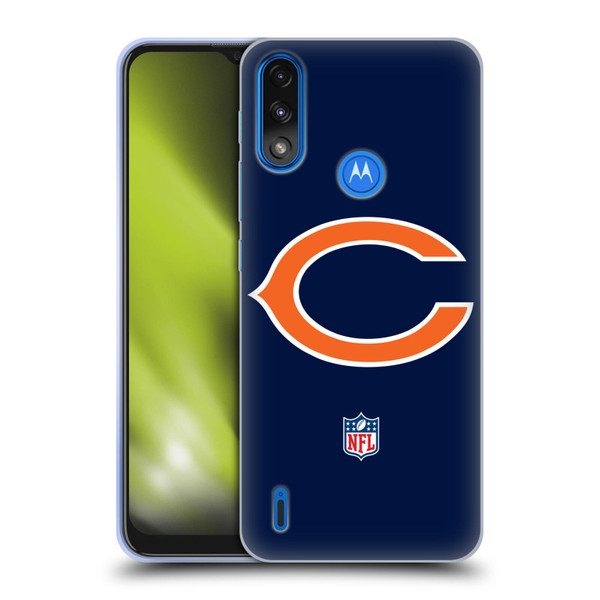 NFL Chicago Bears Logo Plain Soft Gel Case for Motorola Moto E7 Power / Moto E7i Power
