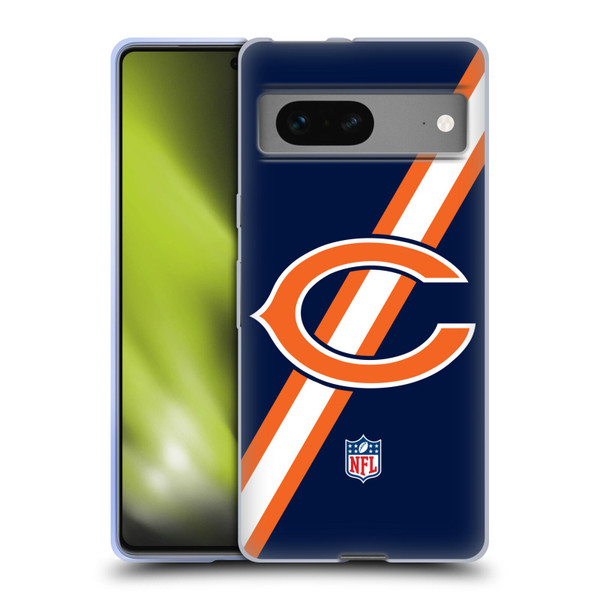 NFL Chicago Bears Logo Stripes Soft Gel Case for Google Pixel 7
