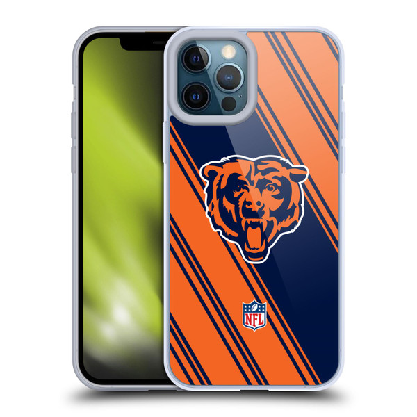 NFL Chicago Bears Artwork Stripes Soft Gel Case for Apple iPhone 12 Pro Max