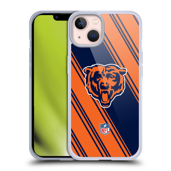 NFL Chicago Bears Artwork Stripes Soft Gel Case for Apple iPhone 13