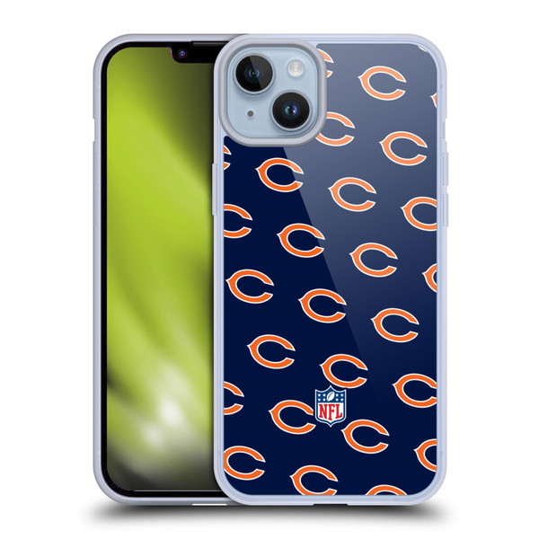 NFL Chicago Bears Artwork Patterns Soft Gel Case for Apple iPhone 14 Plus
