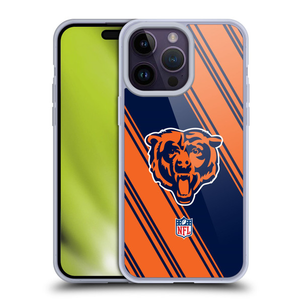 NFL Chicago Bears Artwork Stripes Soft Gel Case for Apple iPhone 14 Pro Max