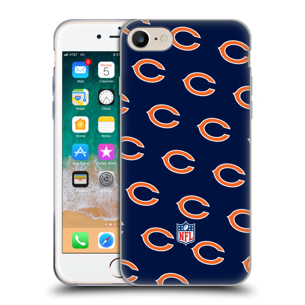 NFL Chicago Bears Artwork Patterns Soft Gel Case for Apple iPhone 7 / 8 / SE 2020 & 2022