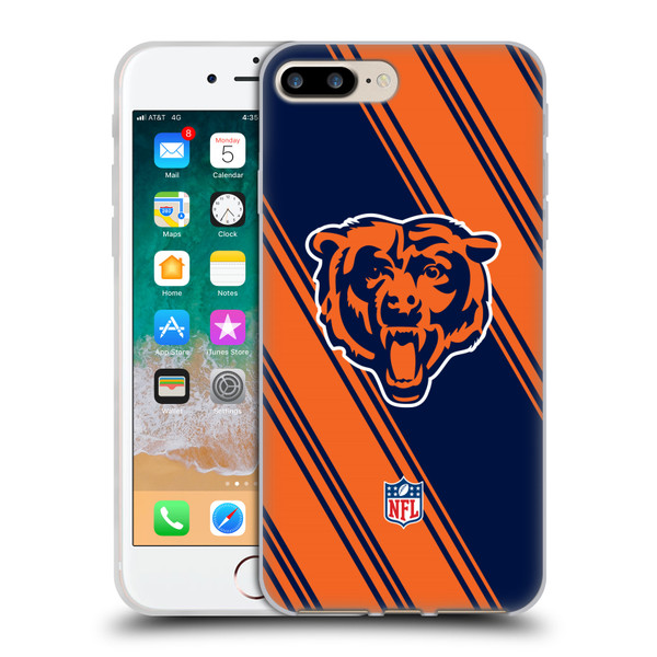 NFL Chicago Bears Artwork Stripes Soft Gel Case for Apple iPhone 7 Plus / iPhone 8 Plus