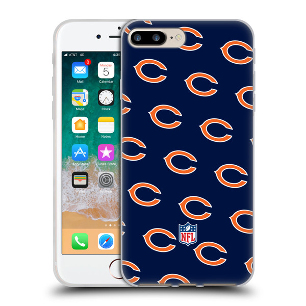 NFL Chicago Bears Artwork Patterns Soft Gel Case for Apple iPhone 7 Plus / iPhone 8 Plus
