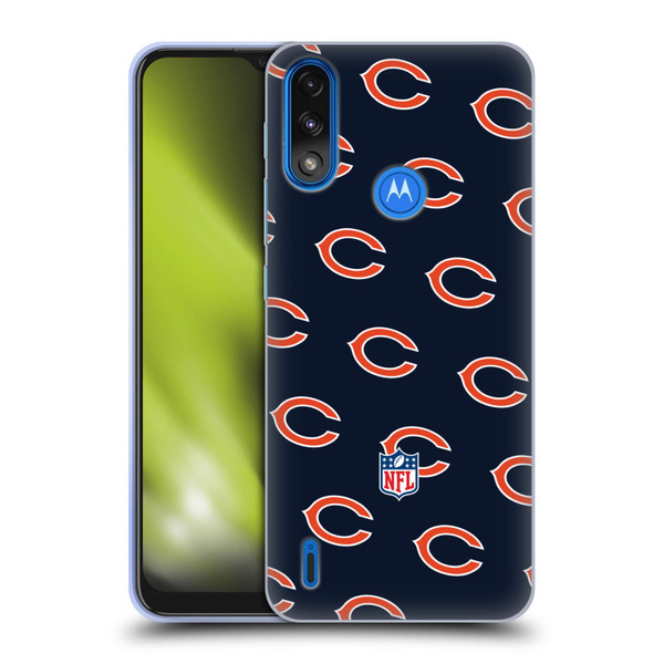 NFL Chicago Bears Artwork Patterns Soft Gel Case for Motorola Moto E7 Power / Moto E7i Power