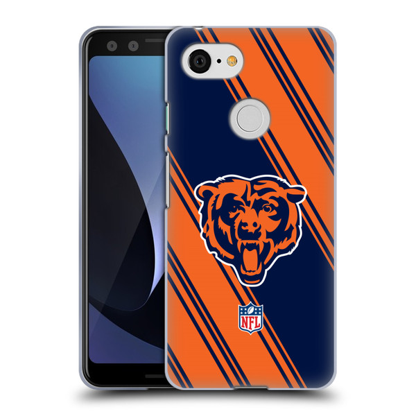 NFL Chicago Bears Artwork Stripes Soft Gel Case for Google Pixel 3
