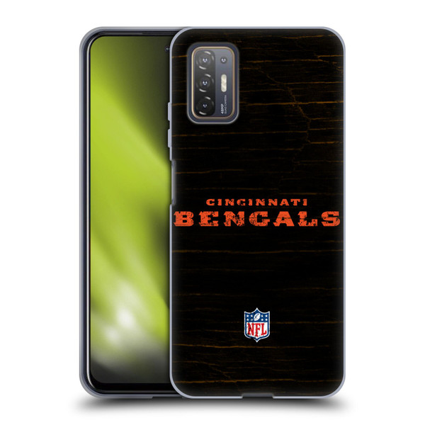 NFL Cincinnati Bengals Logo Distressed Look Soft Gel Case for HTC Desire 21 Pro 5G