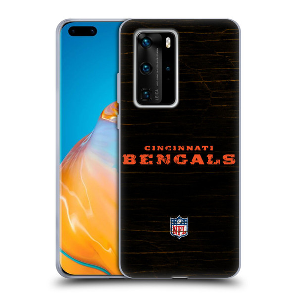 NFL Cincinnati Bengals Logo Distressed Look Soft Gel Case for Huawei P40 Pro / P40 Pro Plus 5G