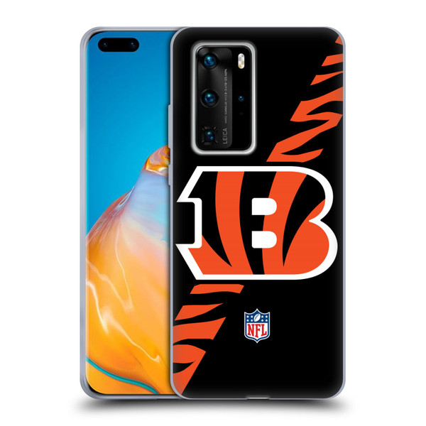 NFL Cincinnati Bengals Logo Stripes Soft Gel Case for Huawei P40 Pro / P40 Pro Plus 5G
