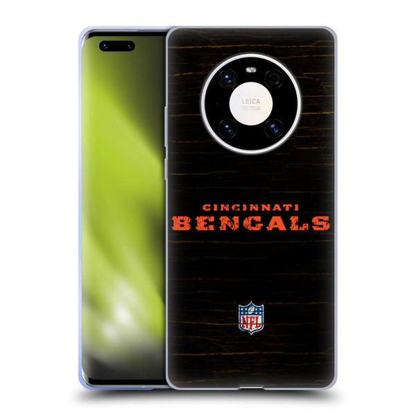 NFL Cincinnati Bengals Logo Distressed Look Soft Gel Case for Huawei Mate 40 Pro 5G