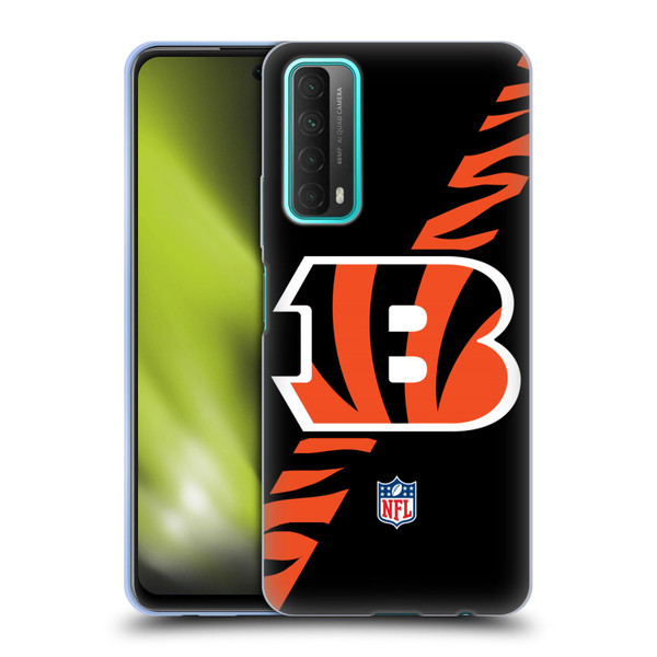 NFL Cincinnati Bengals Logo Stripes Soft Gel Case for Huawei P Smart (2021)