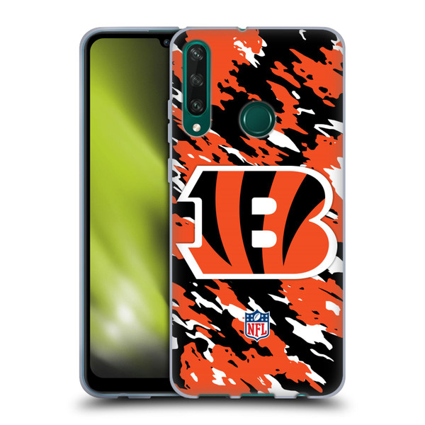 NFL Cincinnati Bengals Logo Camou Soft Gel Case for Huawei Y6p