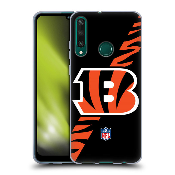 NFL Cincinnati Bengals Logo Stripes Soft Gel Case for Huawei Y6p