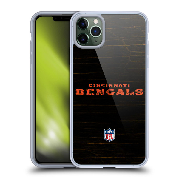 NFL Cincinnati Bengals Logo Distressed Look Soft Gel Case for Apple iPhone 11 Pro Max
