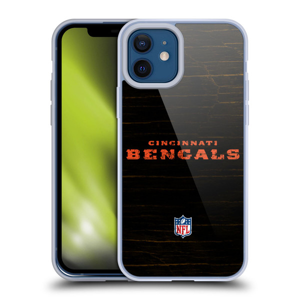 NFL Cincinnati Bengals Logo Distressed Look Soft Gel Case for Apple iPhone 12 / iPhone 12 Pro