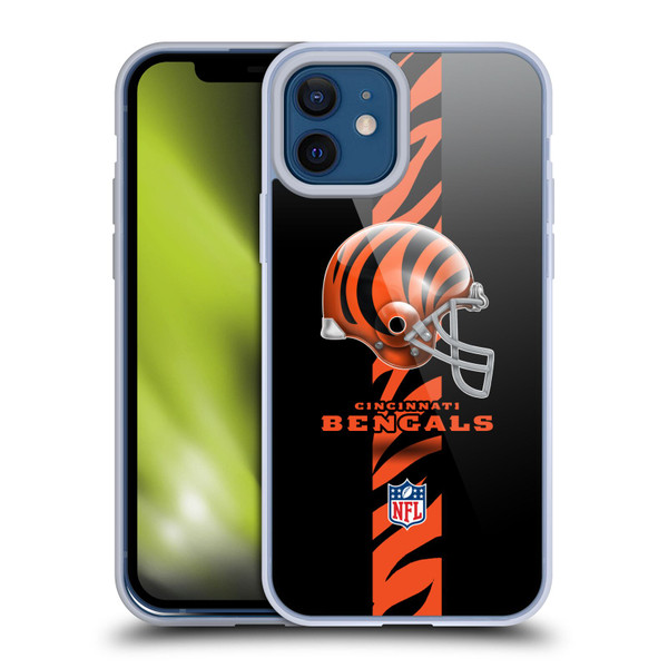 NFL Cincinnati Bengals Logo Helmet Soft Gel Case for Apple iPhone 12 / iPhone 12 Pro