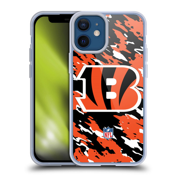 NFL Cincinnati Bengals Logo Camou Soft Gel Case for Apple iPhone 12 Mini