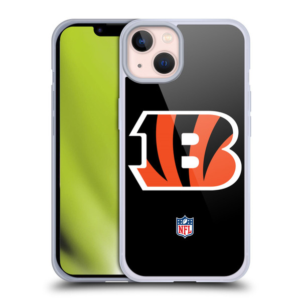 NFL Cincinnati Bengals Logo Plain Soft Gel Case for Apple iPhone 13
