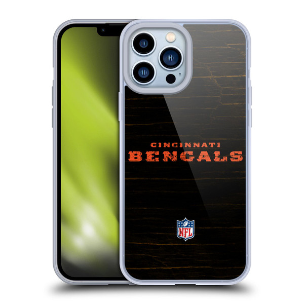 NFL Cincinnati Bengals Logo Distressed Look Soft Gel Case for Apple iPhone 13 Pro Max