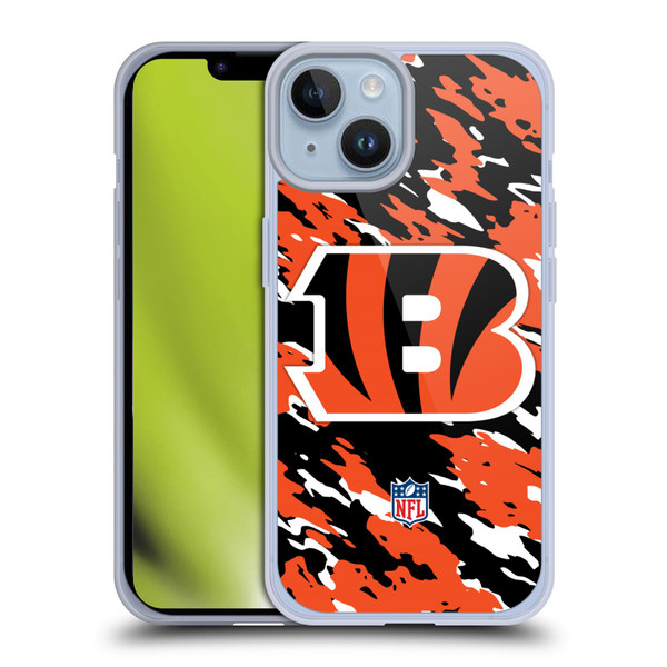 NFL Cincinnati Bengals Logo Camou Soft Gel Case for Apple iPhone 14