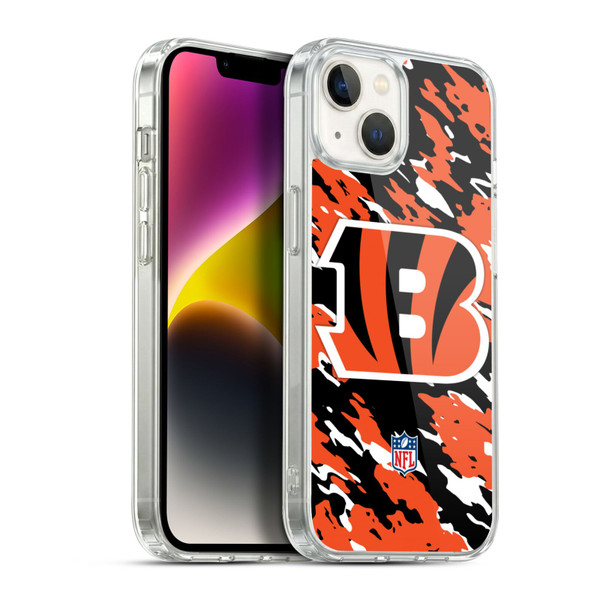 NFL Cincinnati Bengals Logo Camou Soft Gel Case for Apple iPhone 14 Plus & MagSafe