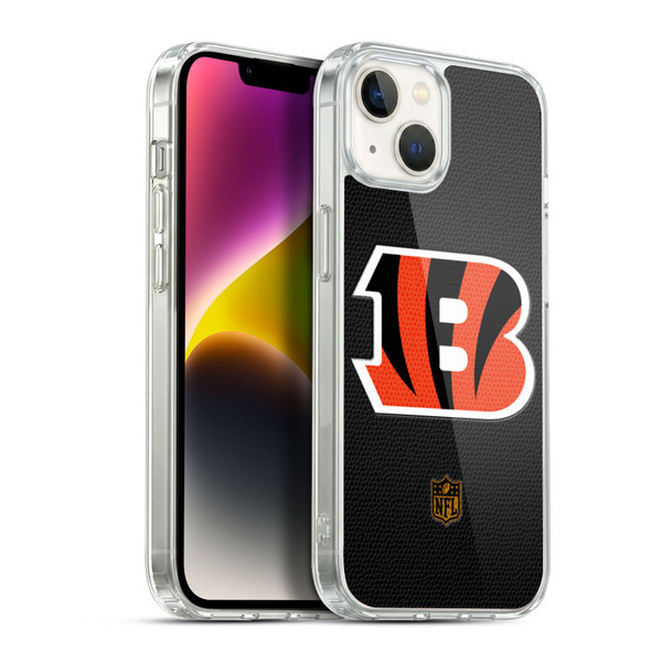 NFL Cincinnati Bengals Logo Football Soft Gel Case for Apple iPhone 14 Plus & MagSafe