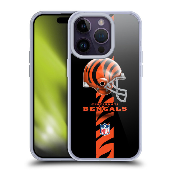 NFL Cincinnati Bengals Logo Helmet Soft Gel Case for Apple iPhone 14 Pro