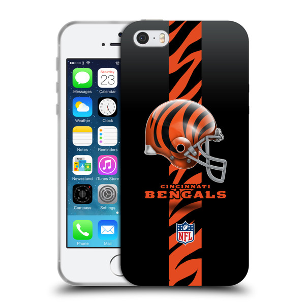 NFL Cincinnati Bengals Logo Helmet Soft Gel Case for Apple iPhone 5 / 5s / iPhone SE 2016