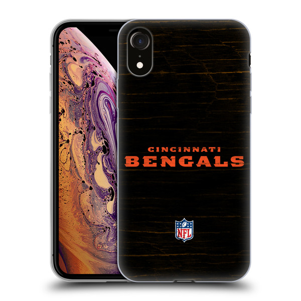 NFL Cincinnati Bengals Logo Distressed Look Soft Gel Case for Apple iPhone XR
