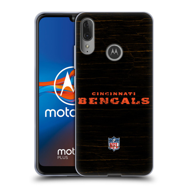 NFL Cincinnati Bengals Logo Distressed Look Soft Gel Case for Motorola Moto E6 Plus