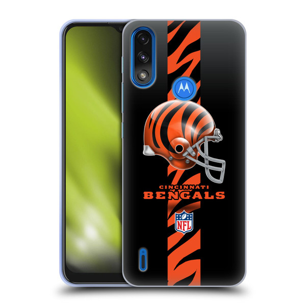 NFL Cincinnati Bengals Logo Helmet Soft Gel Case for Motorola Moto E7 Power / Moto E7i Power