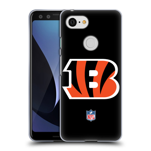 NFL Cincinnati Bengals Logo Plain Soft Gel Case for Google Pixel 3