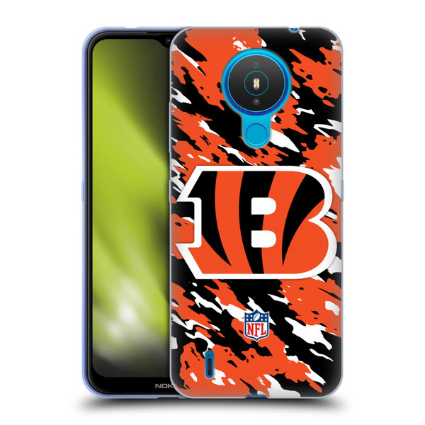 NFL Cincinnati Bengals Logo Camou Soft Gel Case for Nokia 1.4