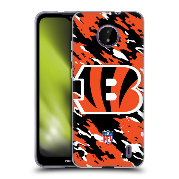 NFL Cincinnati Bengals Logo Camou Soft Gel Case for Nokia C10 / C20