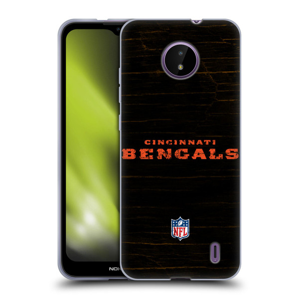 NFL Cincinnati Bengals Logo Distressed Look Soft Gel Case for Nokia C10 / C20