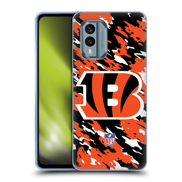 NFL Cincinnati Bengals Logo Camou Soft Gel Case for Nokia X30